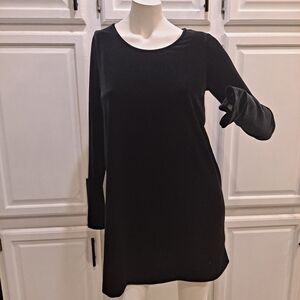 GAP Elegant Black Velvet Long Sleeve Mini Dress